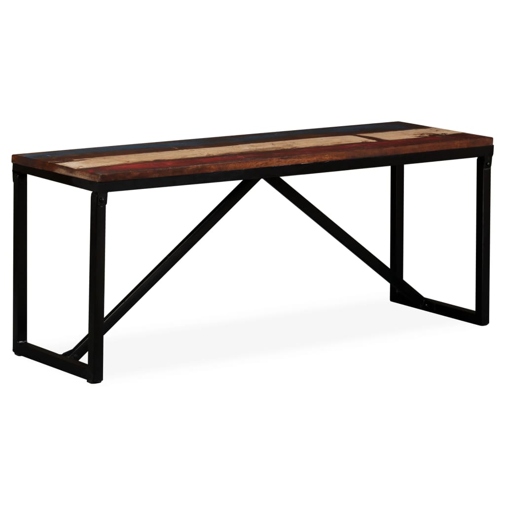 Banc 110 x 35 x 45 cm Bois de récupération massif - XIOS