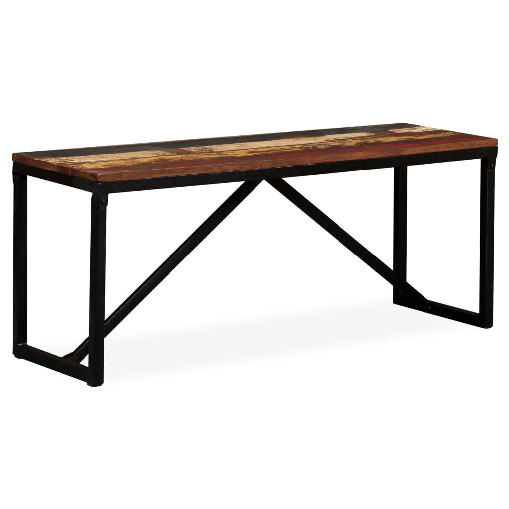 Banc 110 x 35 x 45 cm Bois de récupération massif - XIOS