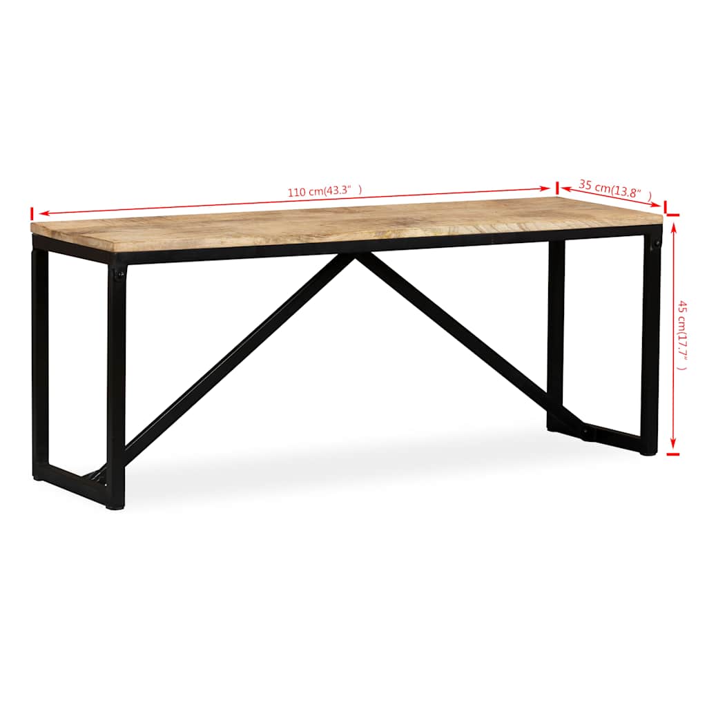 Banc 110 x 35 x 45 cm Bois de manguier massif - XIOS