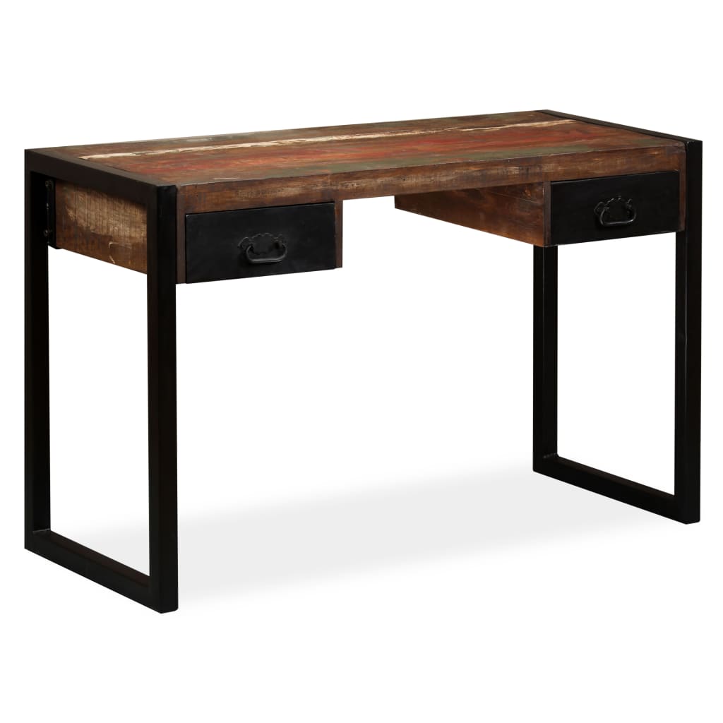 Bureau avec 2 tiroirs Bois de récupération massif 120x50x76 cm - XIOS