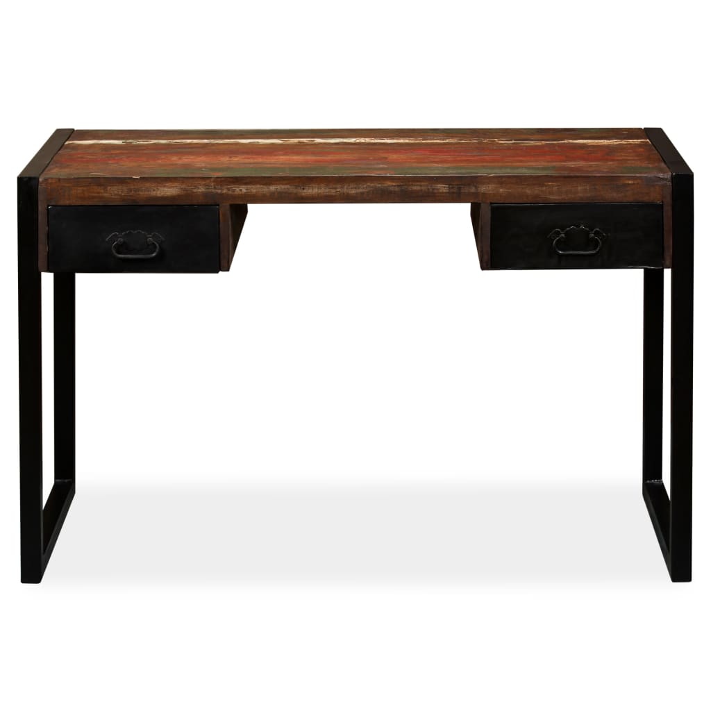 Bureau avec 2 tiroirs Bois de récupération massif 120x50x76 cm - XIOS