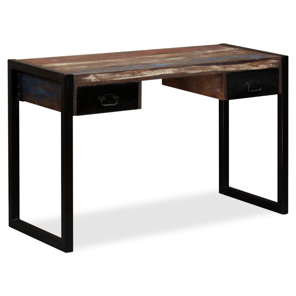 Bureau avec 2 tiroirs Bois de récupération massif 120x50x76 cm - XIOS