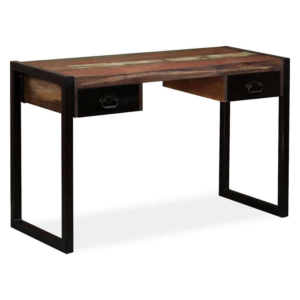 Bureau avec 2 tiroirs Bois de récupération massif 120x50x76 cm