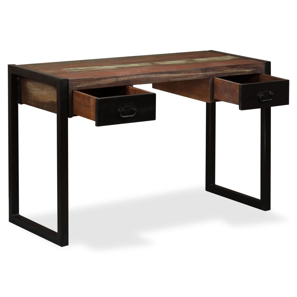 Bureau avec 2 tiroirs Bois de récupération massif 120x50x76 cm - XIOS