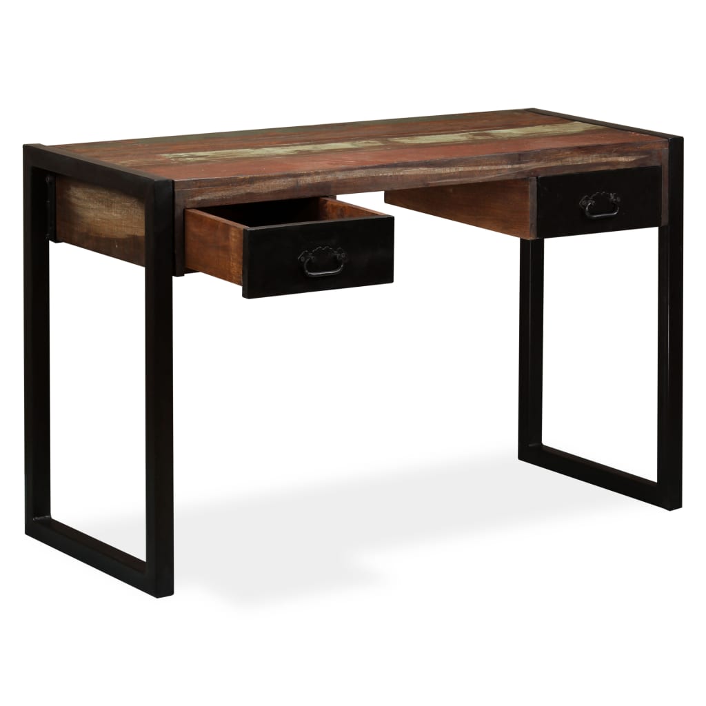 Bureau avec 2 tiroirs Bois de récupération massif 120x50x76 cm - XIOS