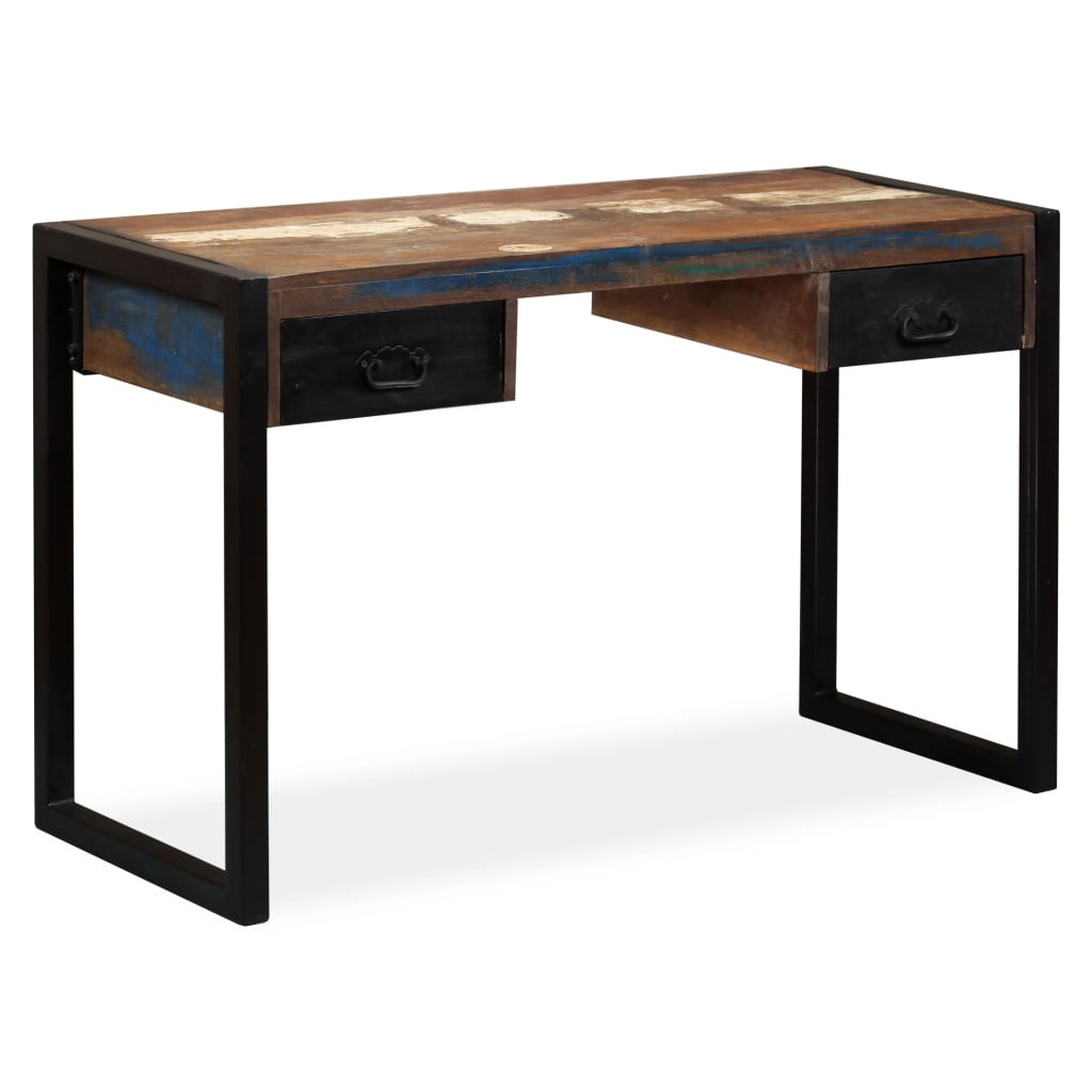 Bureau avec 2 tiroirs Bois de récupération massif 120x50x76 cm - XIOS