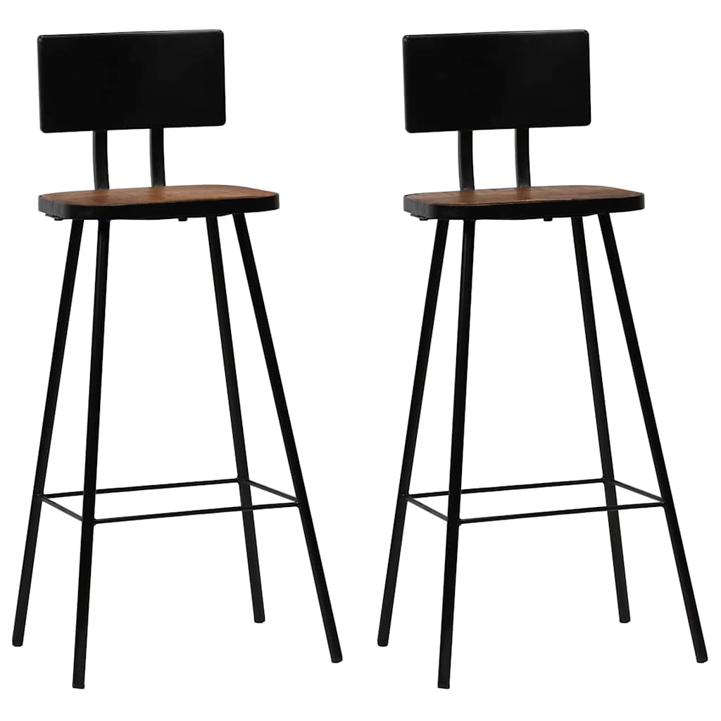 Tabourets de bar lot de 2 bois massif de récupération - XIOS