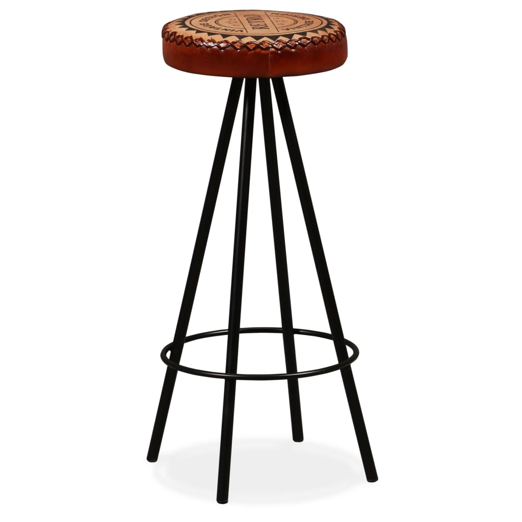 Tabourets de bar lot de 2 cuir véritable - XIOS