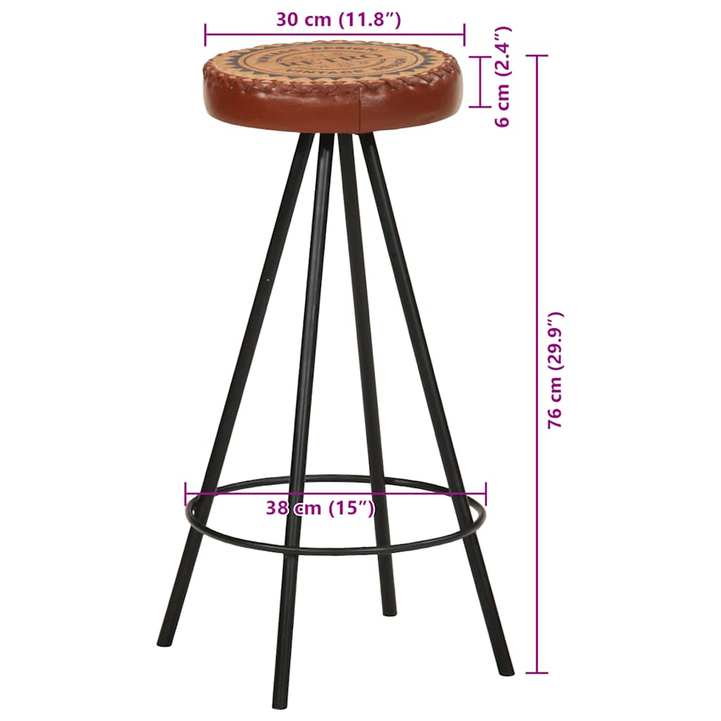 Tabourets de bar lot de 4 cuir véritable - XIOS