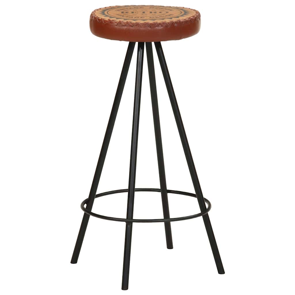 Tabourets de bar lot de 4 cuir véritable - XIOS