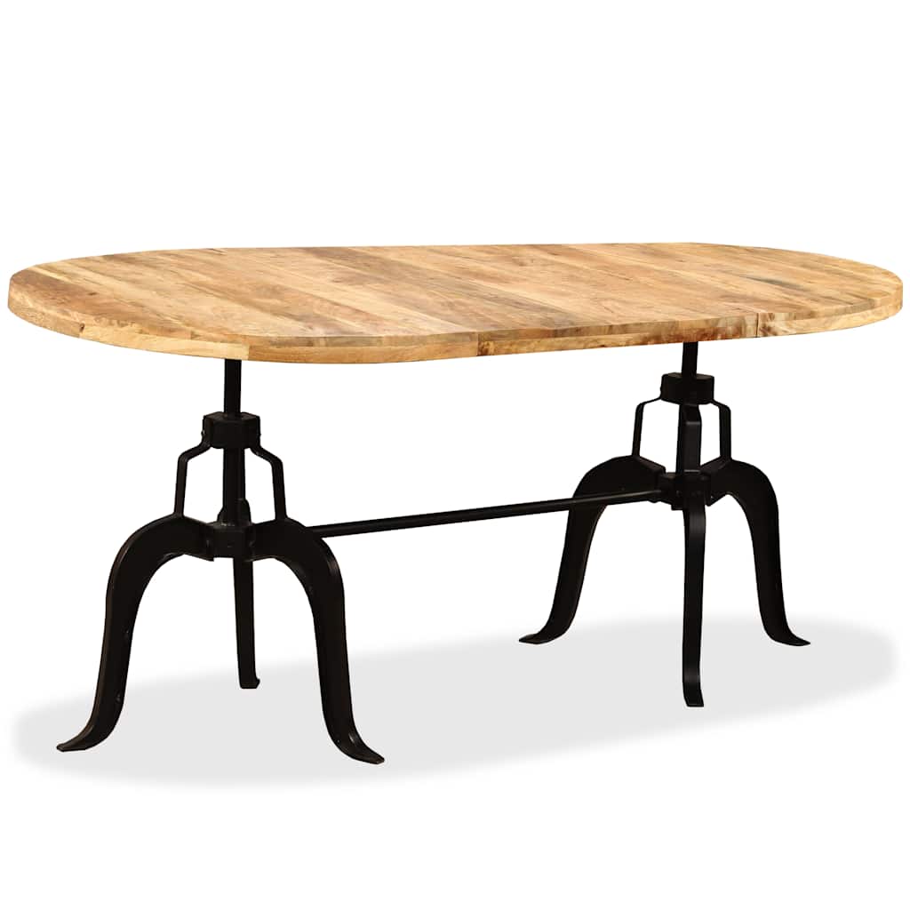 Table à manger Bois de manguier massif et acier 180 cm