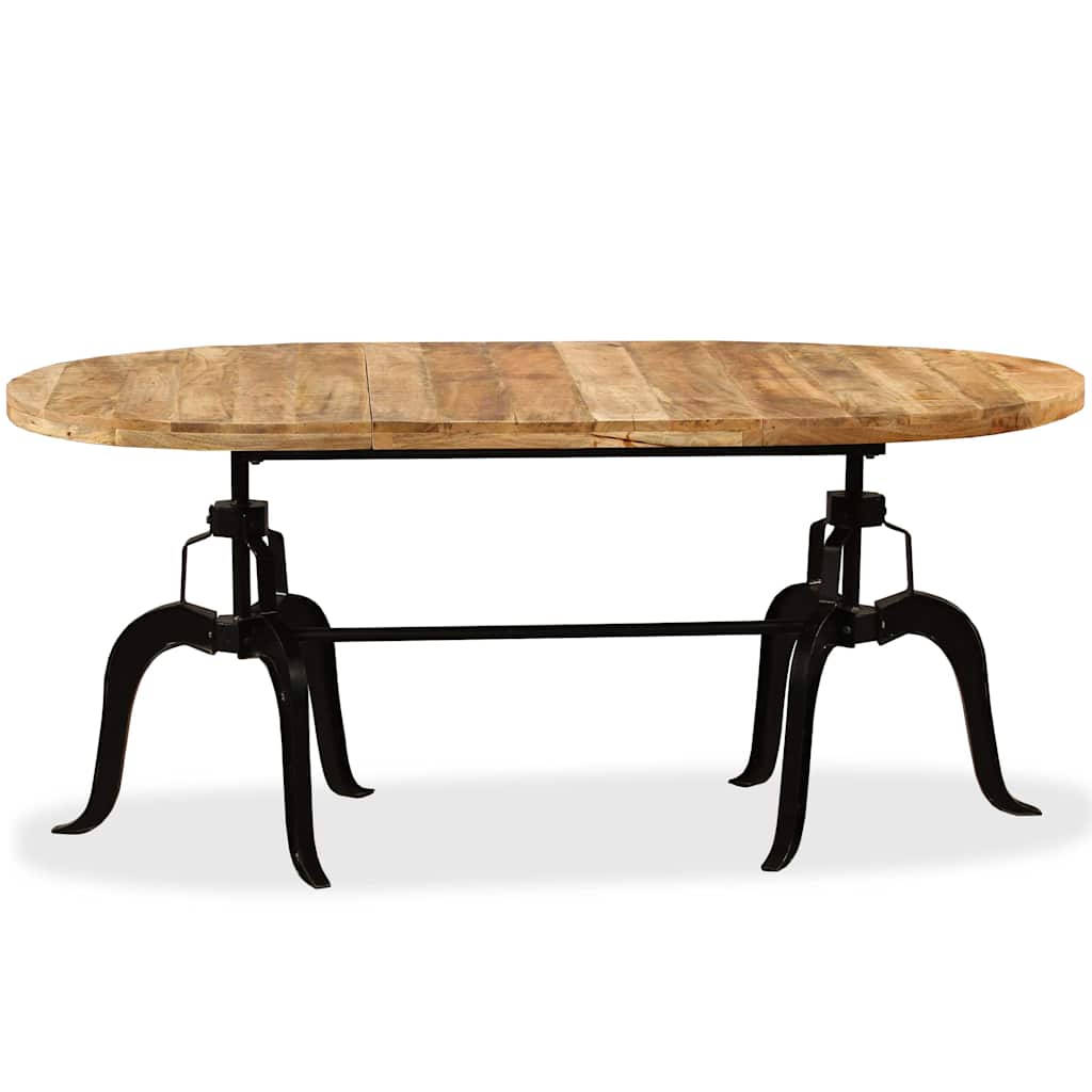 Table à manger Bois de manguier massif et acier 180 cm