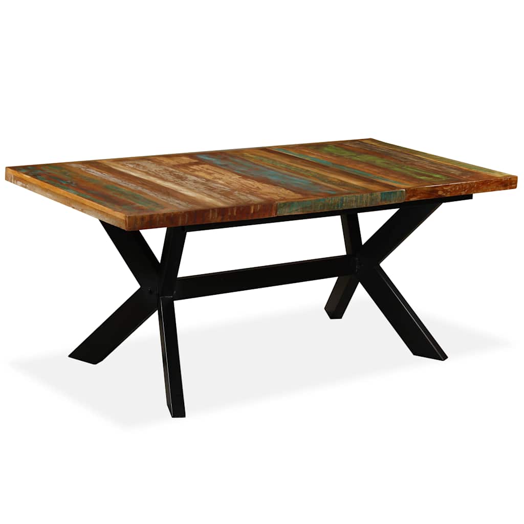 Table à manger Bois récupération massif et croix en acier 180cm - XIOS