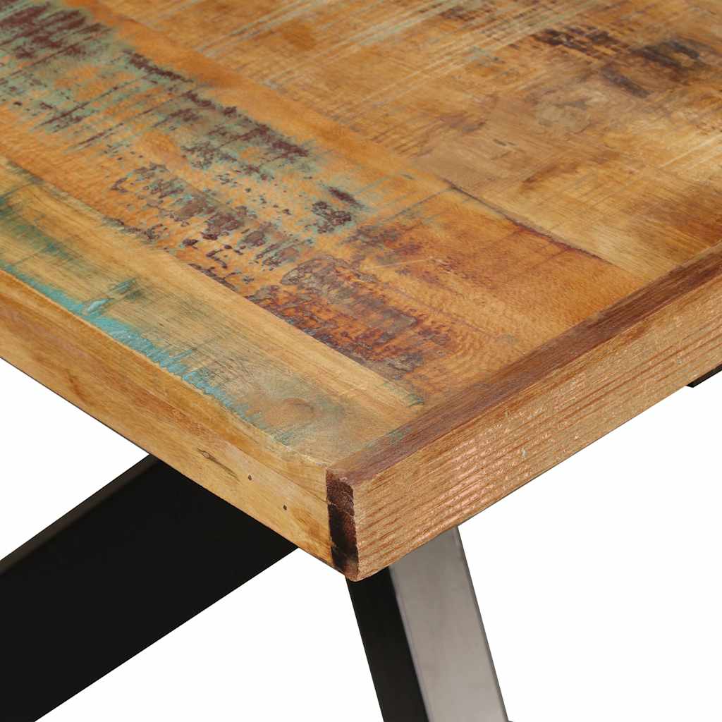 Table à manger Bois récupération massif et croix en acier 180cm - XIOS
