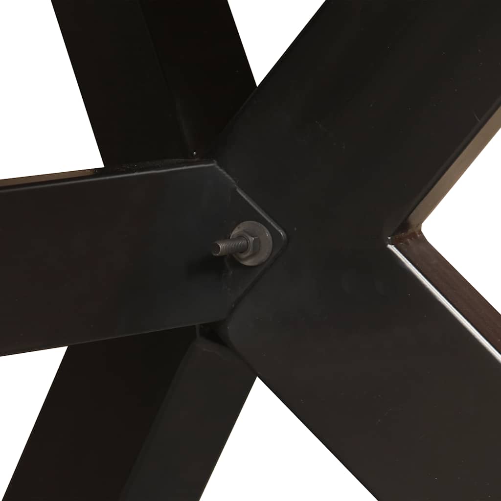 Table à manger Bois récupération massif et croix en acier 180cm - XIOS