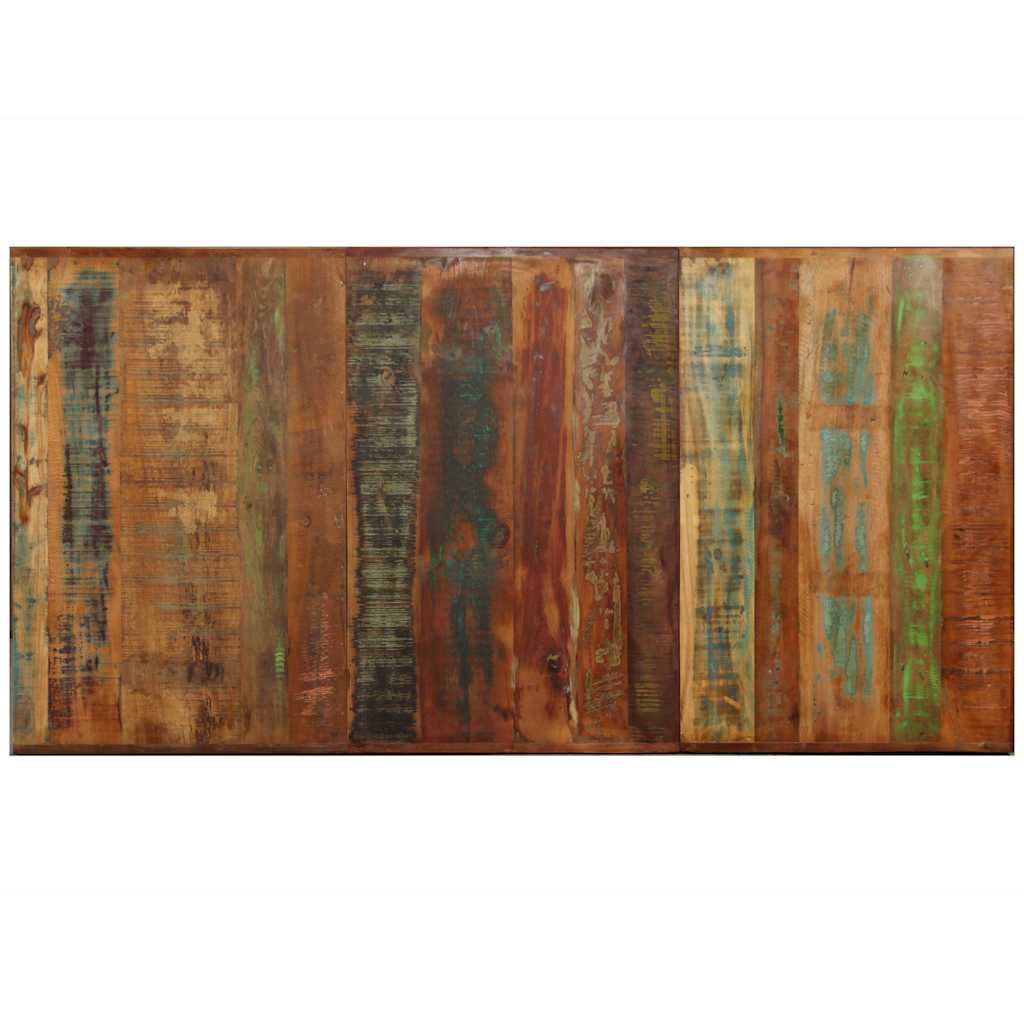 Table à manger Bois récupération massif et croix en acier 180cm - XIOS
