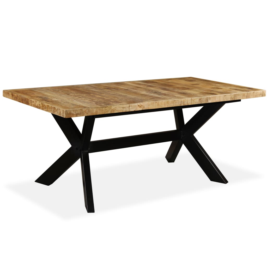 Table à manger Bois de manguier massif et croix en acier 180 cm - XIOS