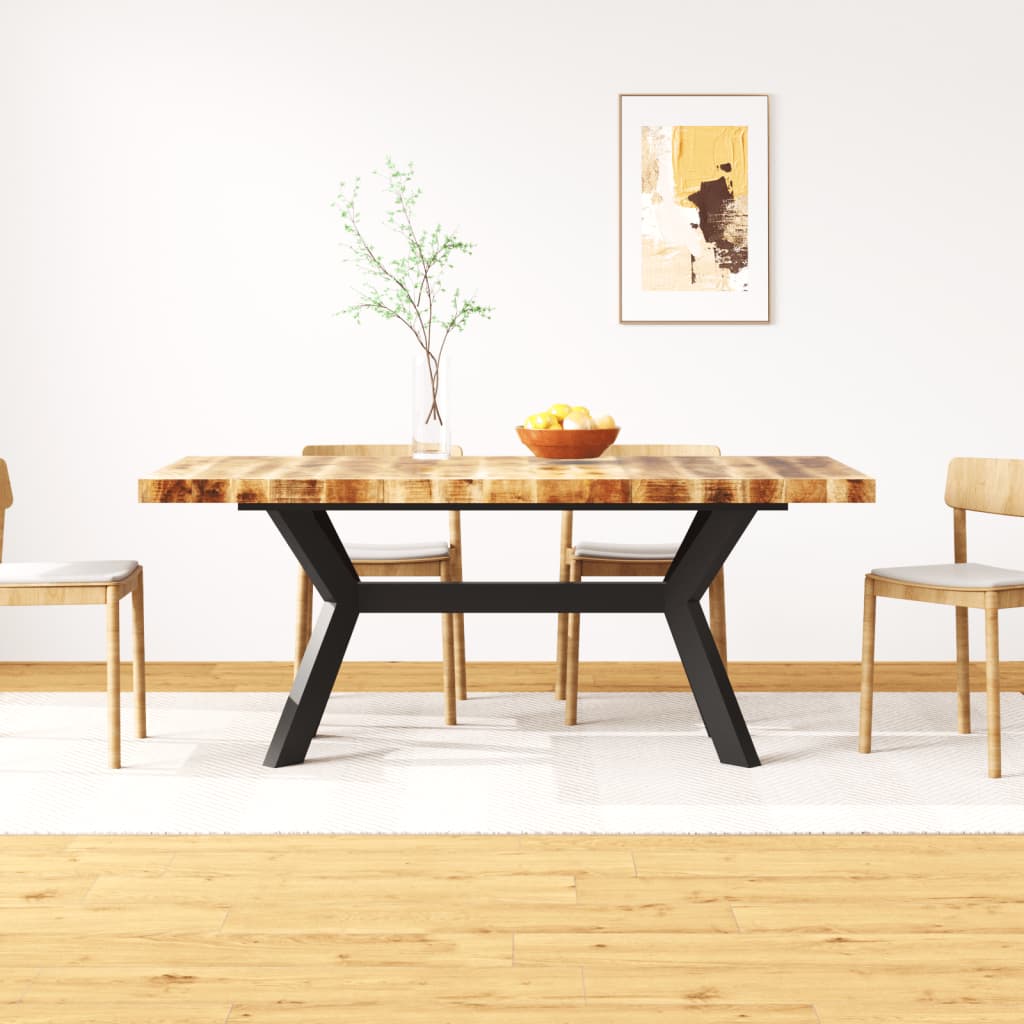 Table à manger Bois de manguier massif et croix en acier 180 cm - XIOS