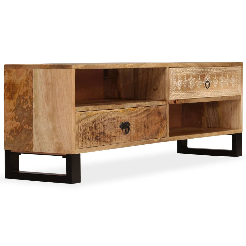Meuble TV Bois massif de manguier 120 x 30 x 40 cm - XIOS
