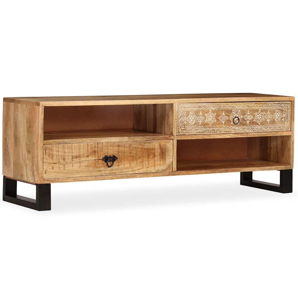 Meuble TV Bois massif de manguier 120 x 30 x 40 cm - XIOS