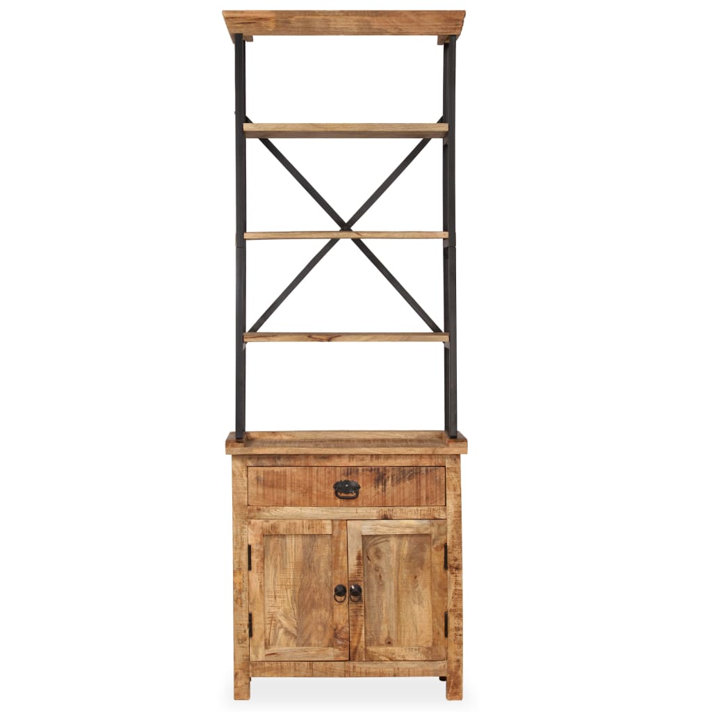 Buffet avec étagères en bois de manguier massif 65x30x180 cm - XIOS