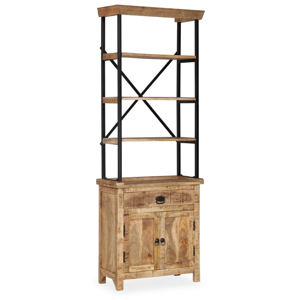 Buffet avec étagères en bois de manguier massif 65x30x180 cm - XIOS