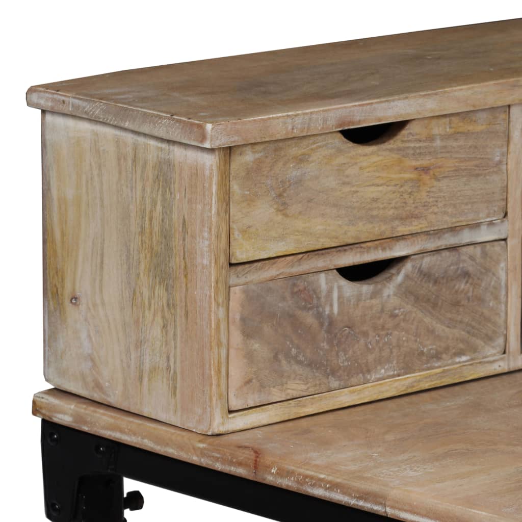 Bureau Bois de manguier massif et acier 110 x 50 x 96 cm