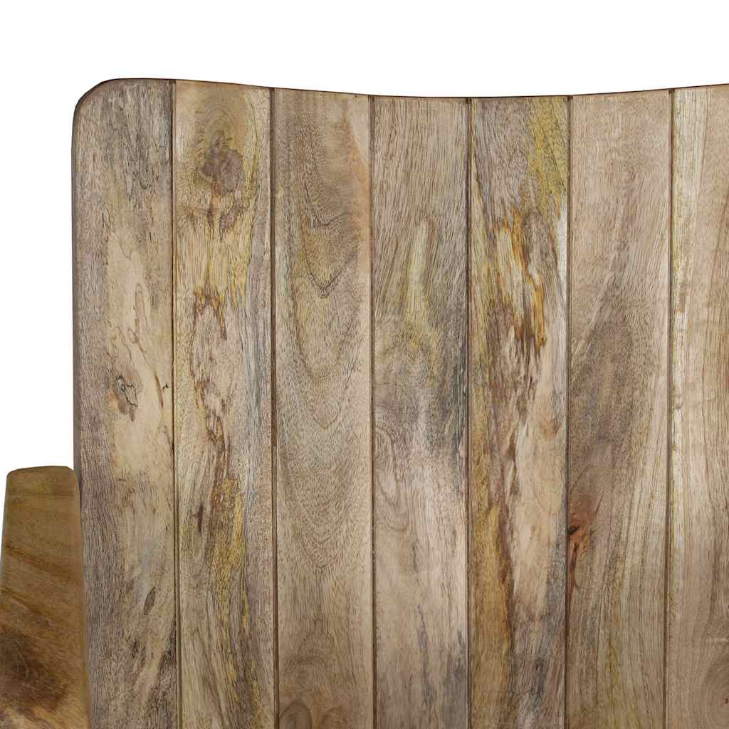 Banc à 2 places Bois de manguier massif et acier - XIOS