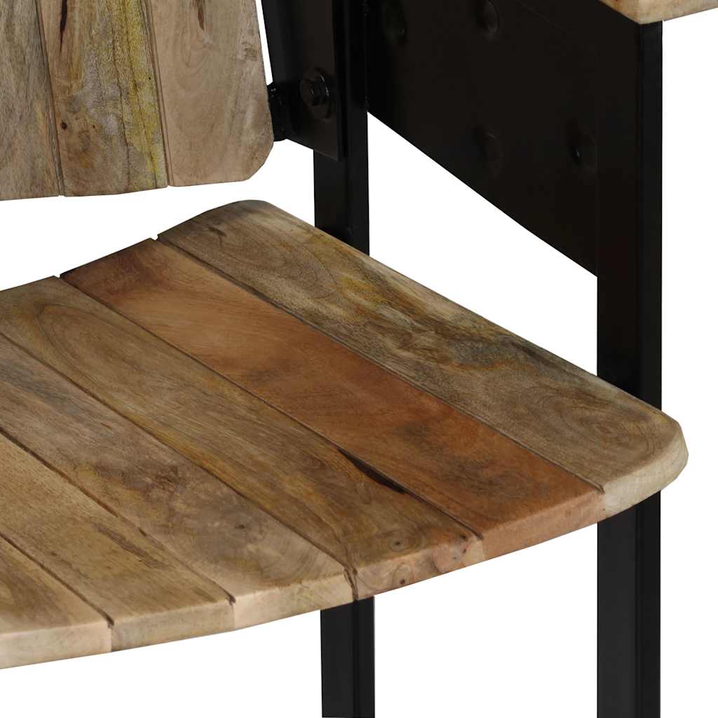 Banc à 2 places Bois de manguier massif et acier - XIOS