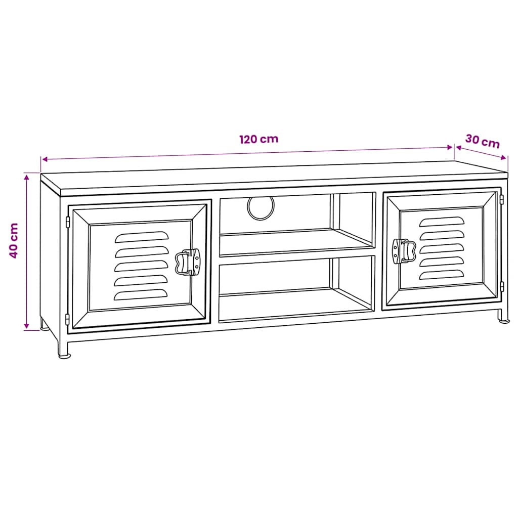 Meuble TV 120x30x40 cm Blanc - XIOS