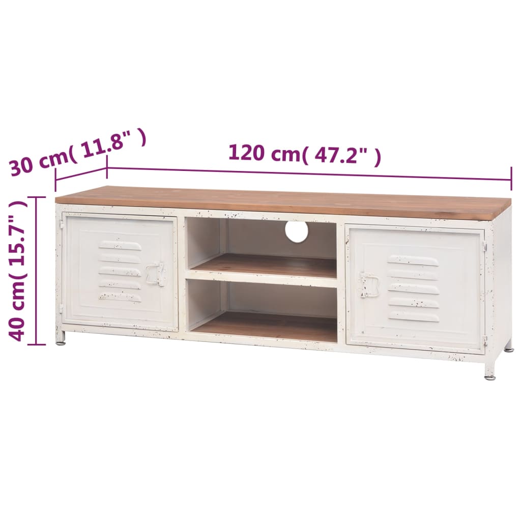 Meuble TV 120x30x40 cm Blanc - XIOS