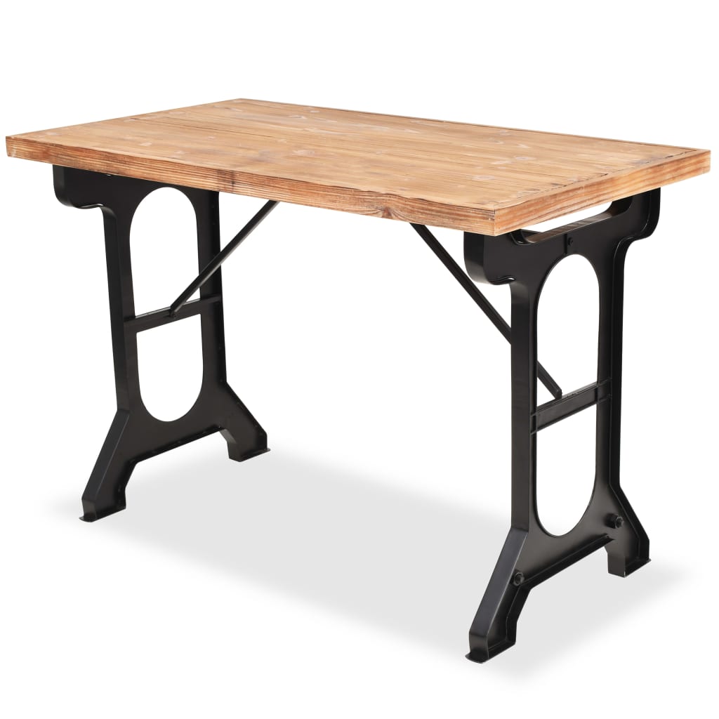 Table à manger dessus en bois de sapin massif 122x65x82 cm - XIOS