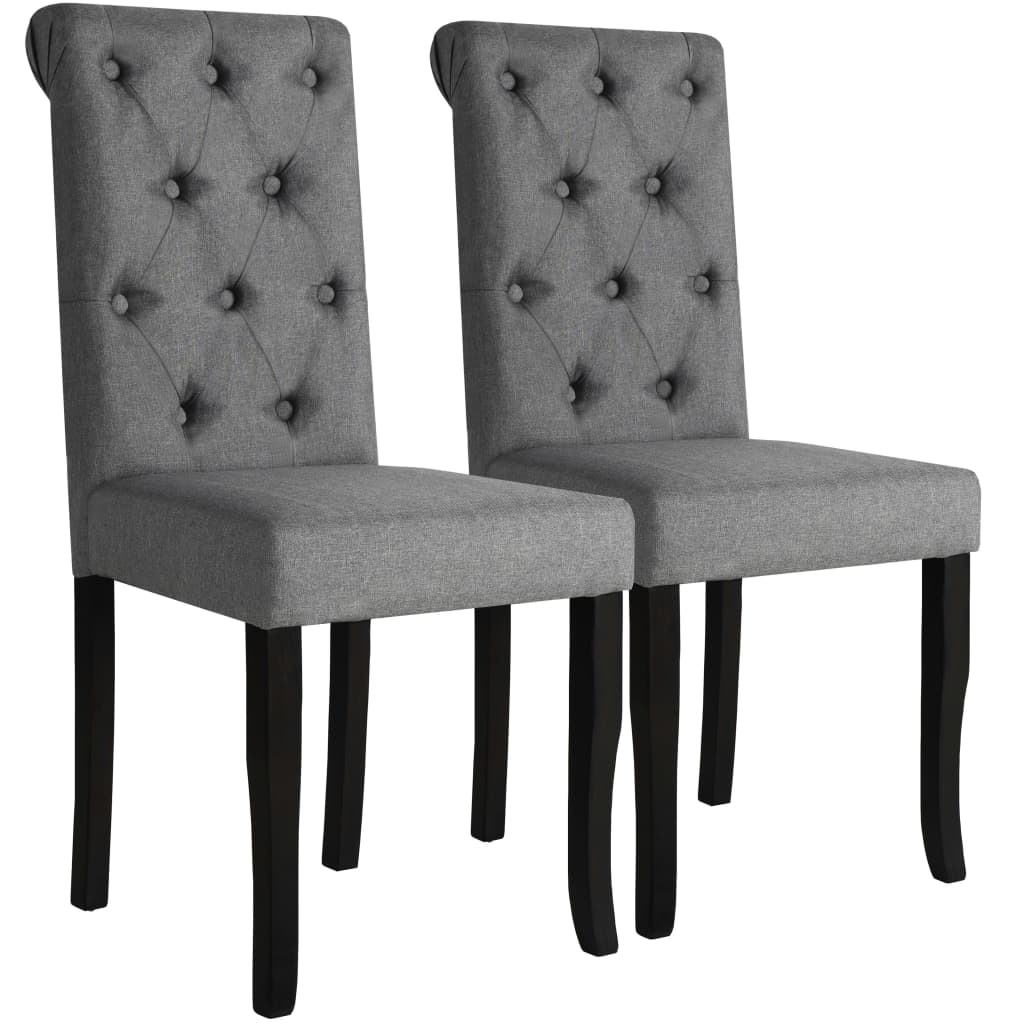 Chaises à manger lot de 2 gris foncé tissu - XIOS