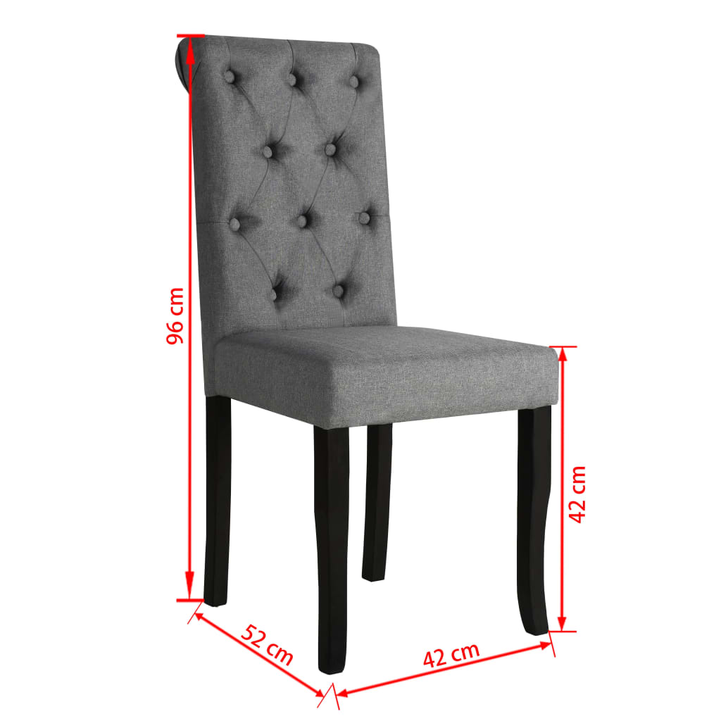 Chaises à manger lot de 2 gris foncé tissu - XIOS
