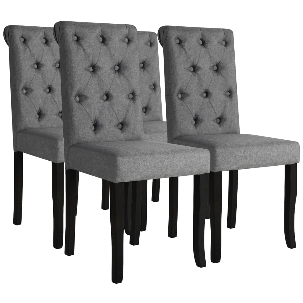 Chaises à manger lot de 4 gris foncé tissu - XIOS