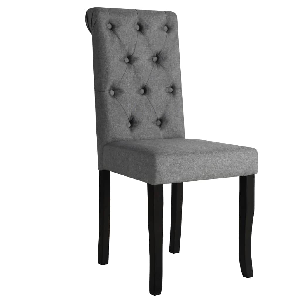 Chaises à manger lot de 4 gris foncé tissu - XIOS