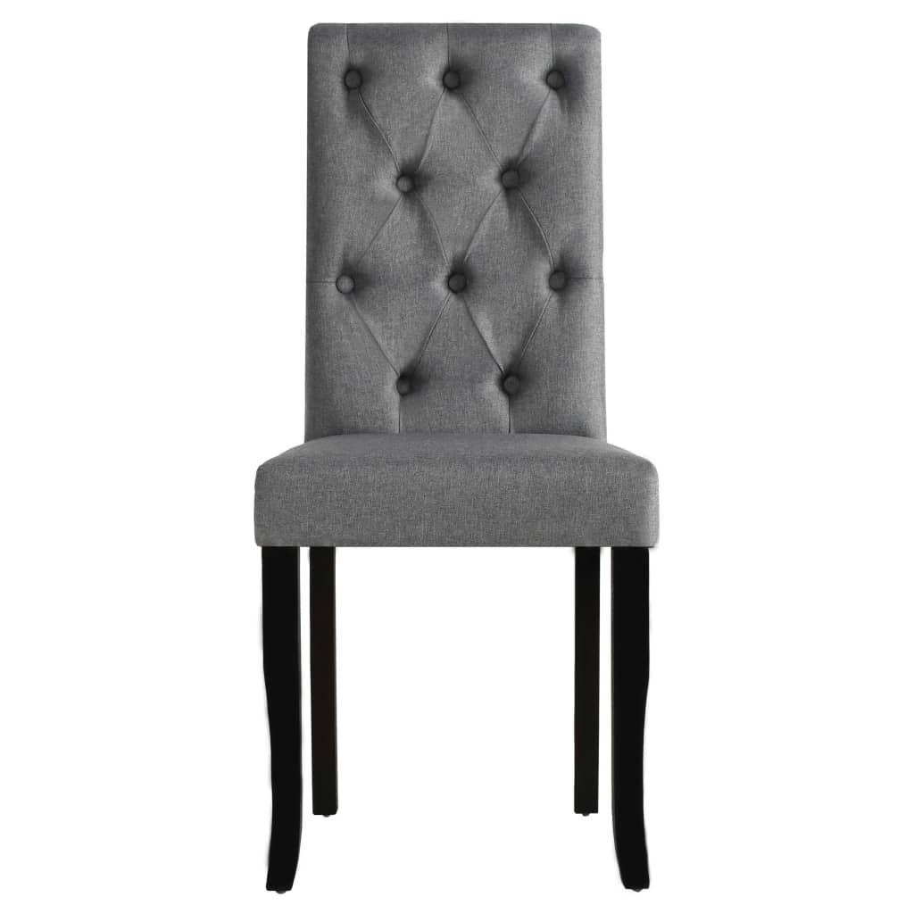 Chaises à manger lot de 4 gris foncé tissu - XIOS