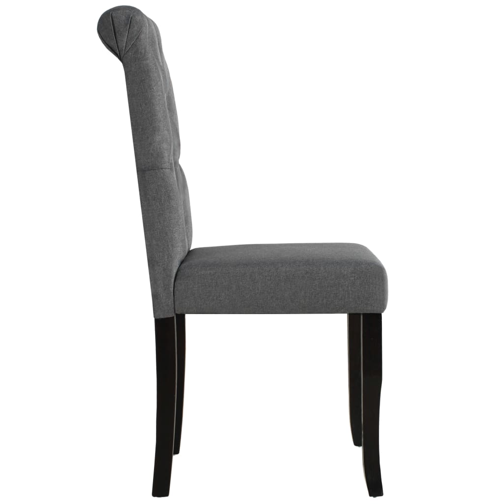 Chaises à manger lot de 4 gris foncé tissu - XIOS