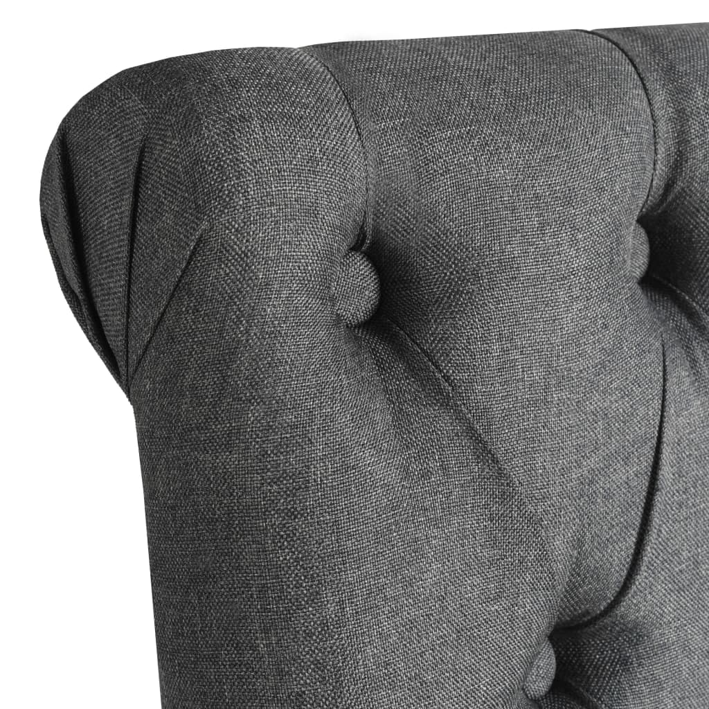 Chaises à manger lot de 4 gris foncé tissu - XIOS