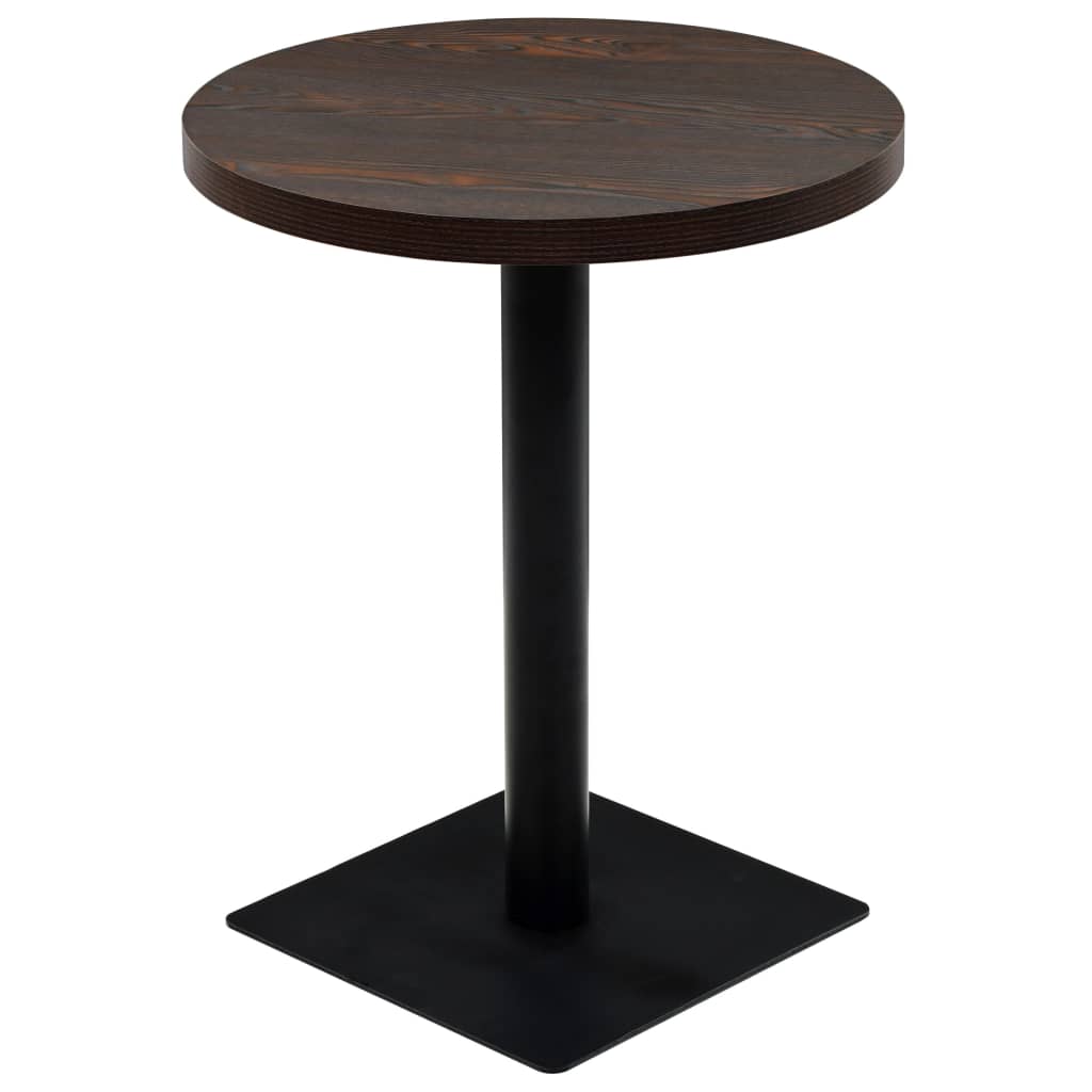 Table de bistro MDF et acier Rond 60 x 75 cm Frêne foncé - XIOS