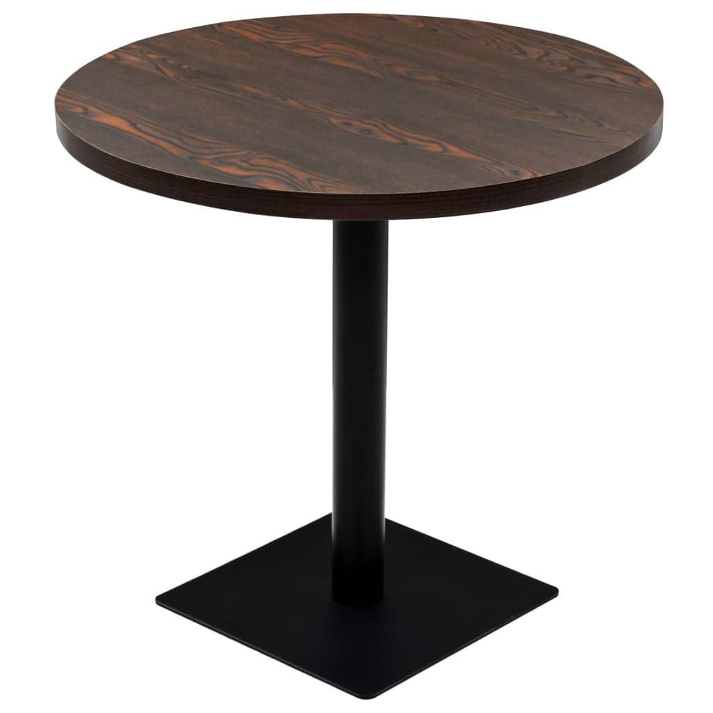 Table de bistro MDF et acier Rond 80 x 75 cm Frêne foncé - XIOS