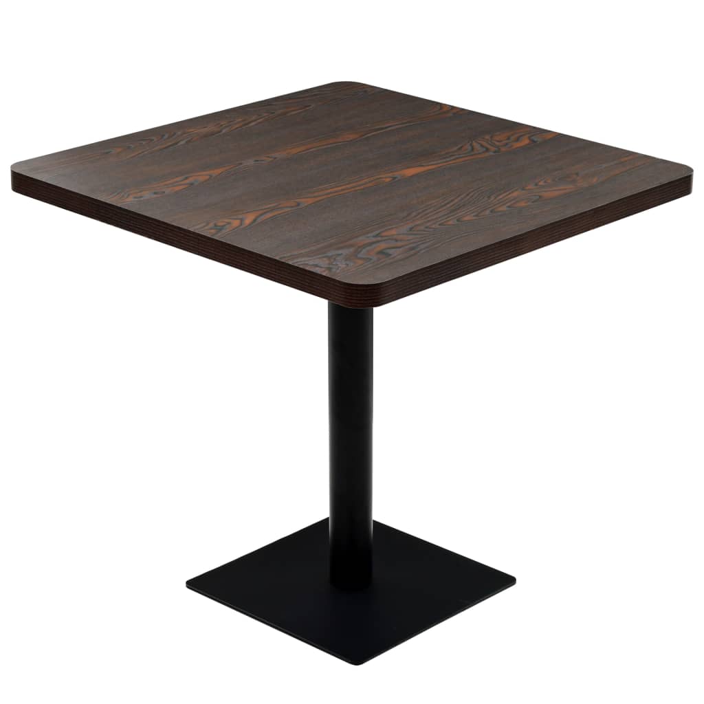 Table de bistro MDF et acier Carré 80 x 80 x 75 cm Frêne foncé - XIOS
