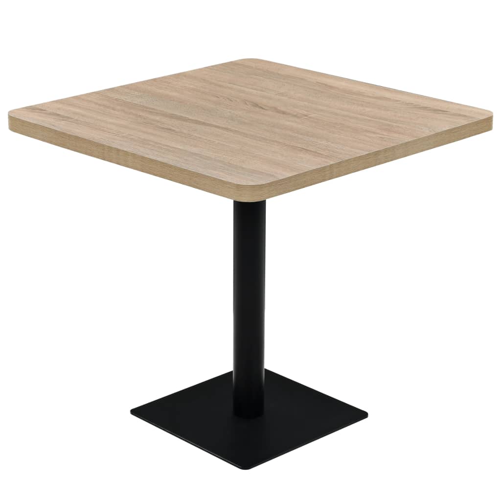 Table de bistro MDF et acier Carré 80x80x75 cm Couleur de chêne - XIOS