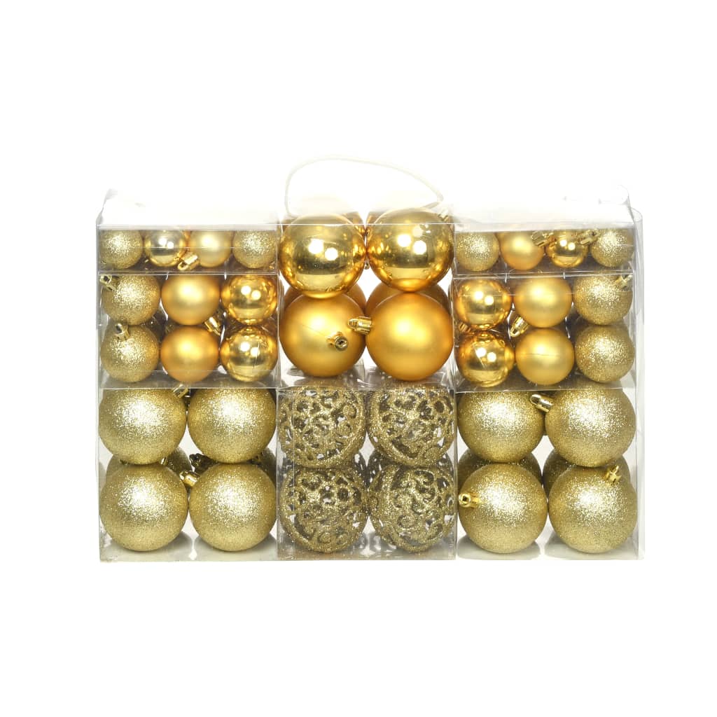 Ensemble de boules de Noël 100 pcs 3/4/6 cm Doré - XIOS