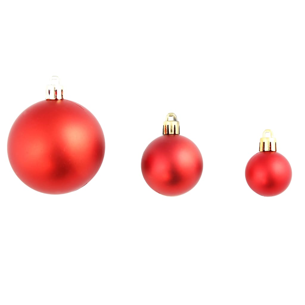 Ensemble de boules de Noël 100 pcs 3/4/6 cm Rouge - XIOS
