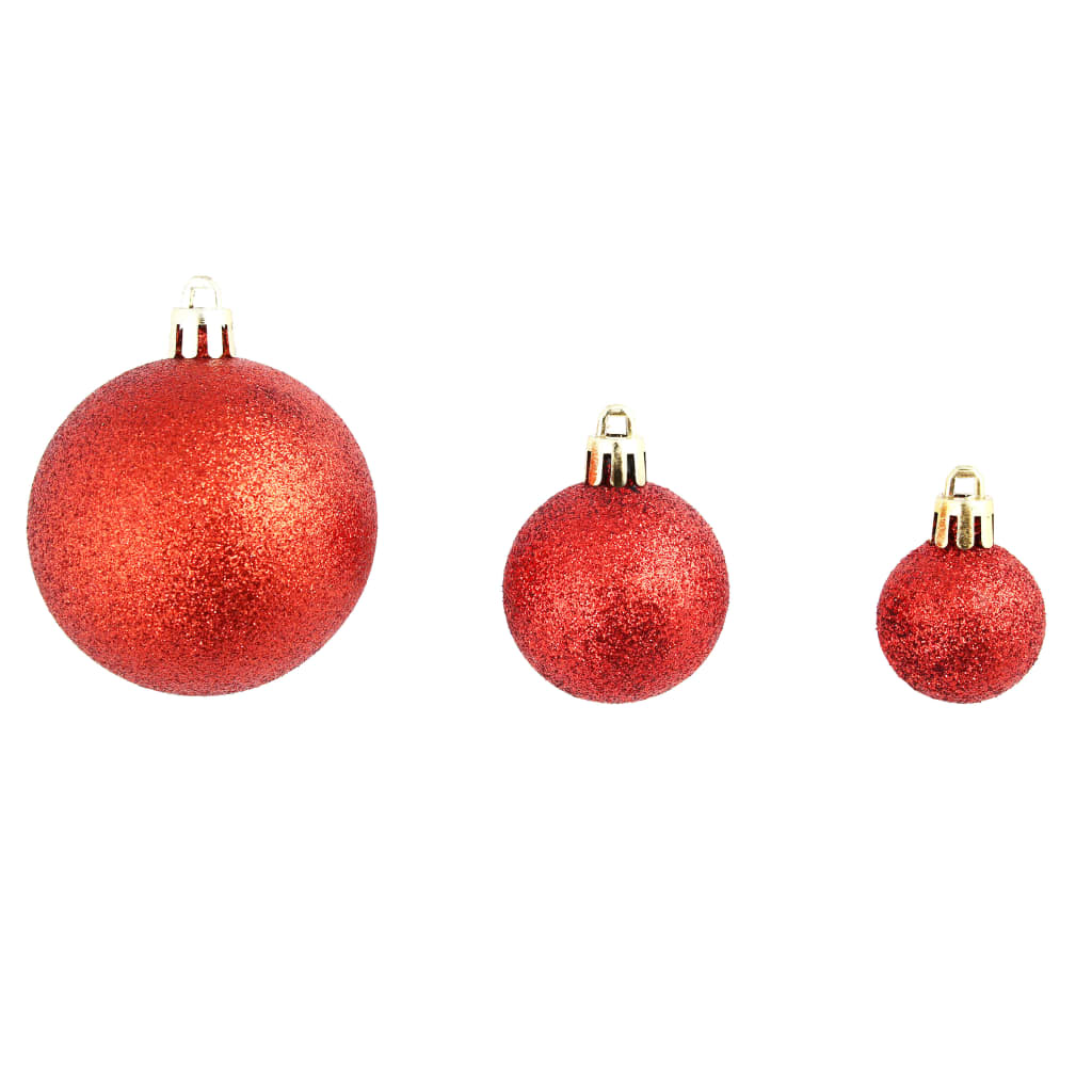Ensemble de boules de Noël 100 pcs 3/4/6 cm Rouge - XIOS