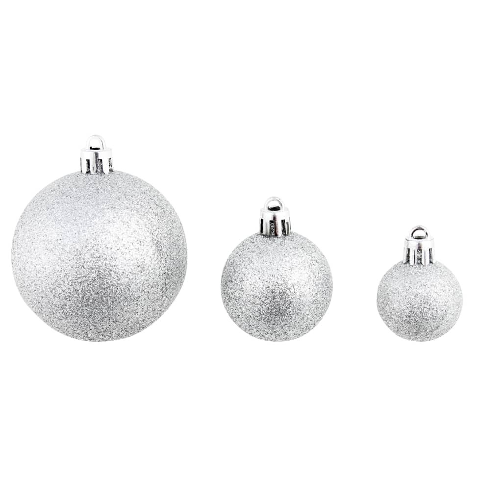 Ensemble de boules de Noël 100 pcs 3/4/6 cm Argenté - XIOS