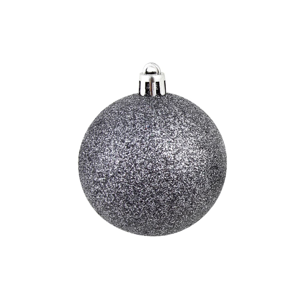 Ensemble de boules de Noël 100 pcs 3/4/6 cm Blanc/Gris - XIOS