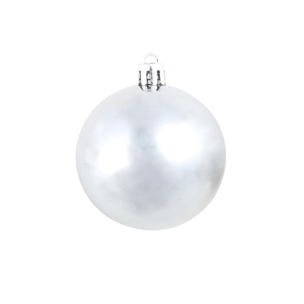 Ensemble de boules de Noël 100 pcs 3/4/6 cm Blanc/Gris - XIOS