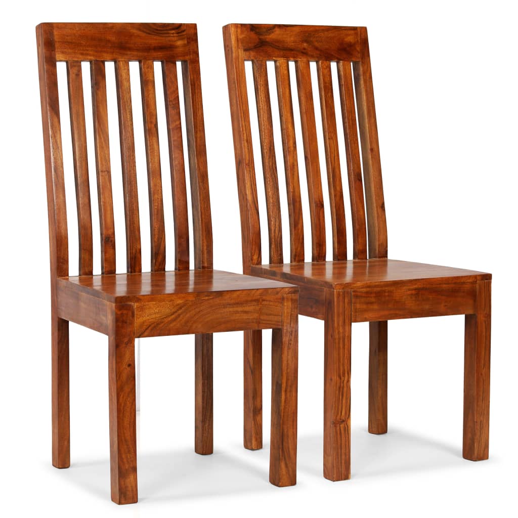 Chaise à manger lot de 2 Bois avec finition miel Moderne - XIOS